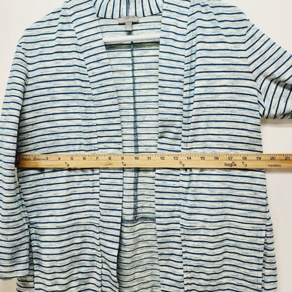 T By Talbots Striped Open front Sweater Cardigan Womens Size XS blue & White - Picture 4 of 10